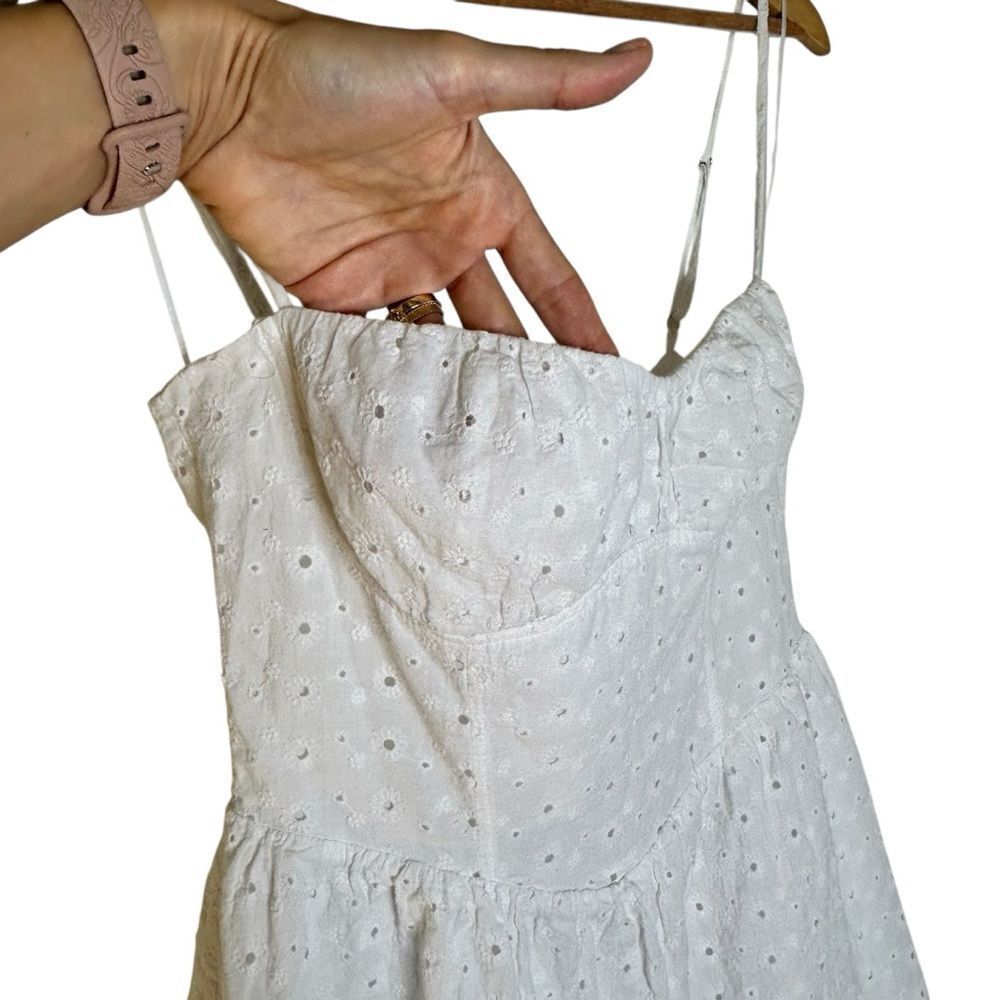 Princess Polly Mckilah Eyelet Cotton Minidress In White size 6 - Picture 3 of 8